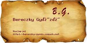 Bereczky Győző névjegykártya